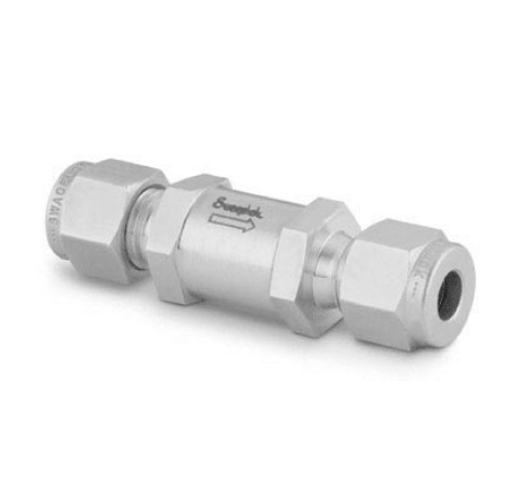 Alloy 400 Poppet Check Valve, Fixed Pressure, 1/4 in. Swagelok Tube Fitting, 1 psig (0.07