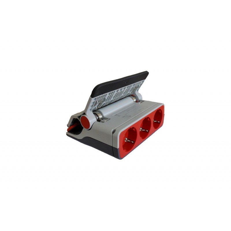 Bloco tomada tripla schuko c/ garra e 3mt cabo 230V 16A