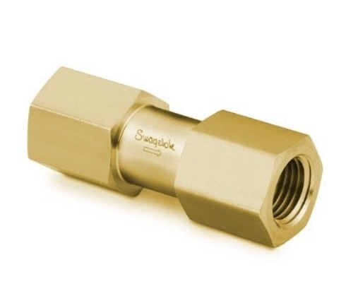 Brass Poppet Check Valve, Fixed Pressure, 1/4 in. FNPT, 10 psig (0.69 bar)