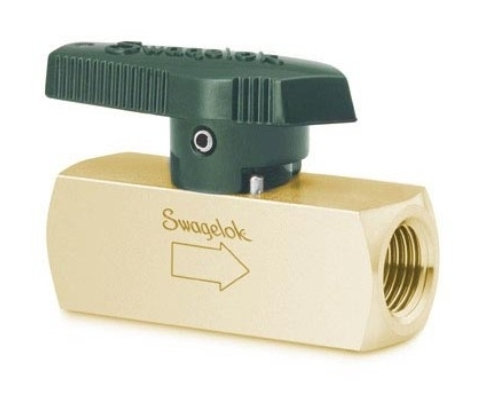 Brass Quarter-Turn Instrument Plug Valve, 1/4 in. FNPT, 0.9 Cv, Downstream Vent