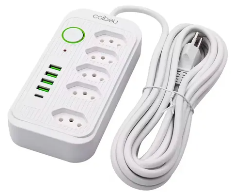 Cabo de extensão do protetor de energia seguro de 4 vias 5m