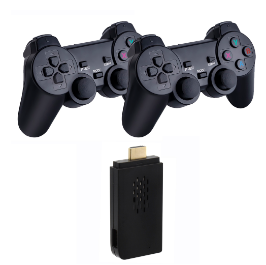 Console Game Stick Lite 4K - Preto + 2 Controles Wireless (Com 10000 Jogos)