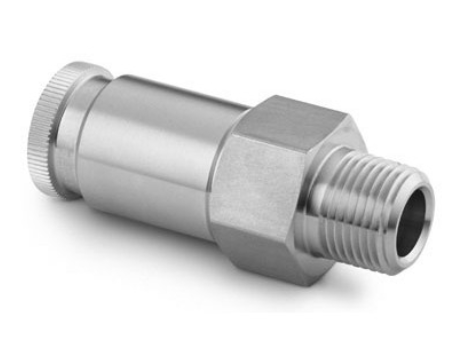 Haste de conexo rpida com vedao de PTFE em liga 400 com vlvula, 0,2 Cv, NPT macho de