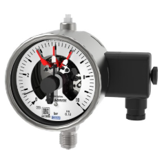 Manmetro de tubo de Bourdon com contatos de interruptor