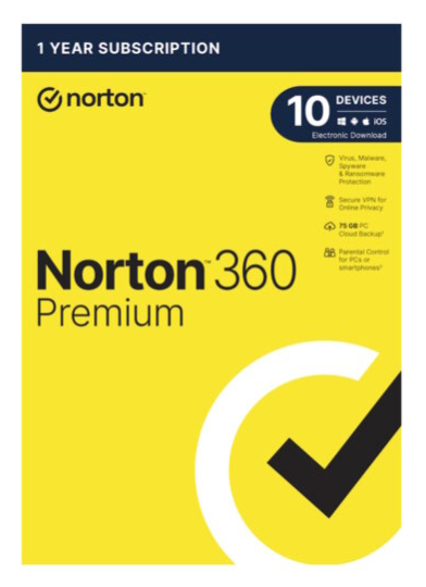 Norton 360 Premium ? 12 meses para 10 dispositivos (download)