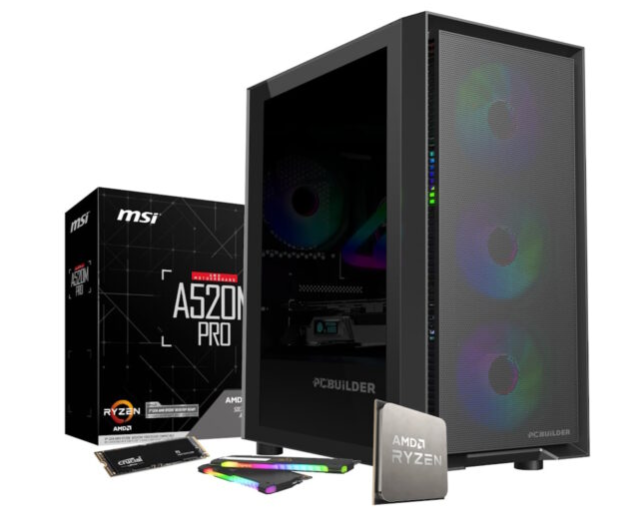 PCBuilder AMD Ryzen 5 5600GT Defender Desktop ? Ryzen 5, 16 GB de RAM, SSD de 500 GB, Win