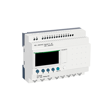 RELÃ? INTELIGENTE COMPACTO ZELIO LOGIC â?? 20 E S 100..240 V CA RELÃ?GIO â?? ECRÃ?