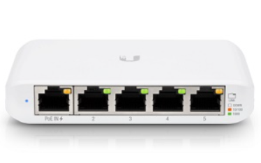 Switch Ubiquiti UniFi USW-FLEX Gigabit de 5 portas com 1PoE de entrada e 4PoE de saída fle