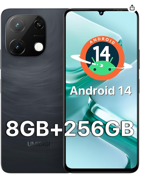 UMIDIGI Celular desbloqueado, celular G9T Android 14, 8 (4+4) + 256 GB 1TB