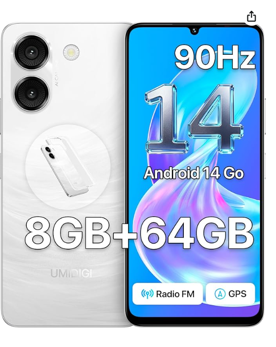 UMIDIGI Celular desbloqueado G9A Android 14 2025, 6,7 polegadas