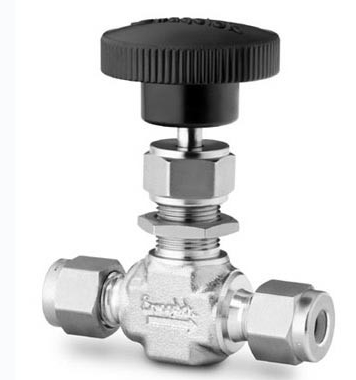 Válvula de agulha de castelo integral de liga 400, 0,73 CV, conexão de tubo Swagelok de 3/