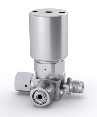 Válvula selada por diafragma UHP 316L VIM-VAR de 3 portas, caminho de fluxo C, TBW de 1/4 
